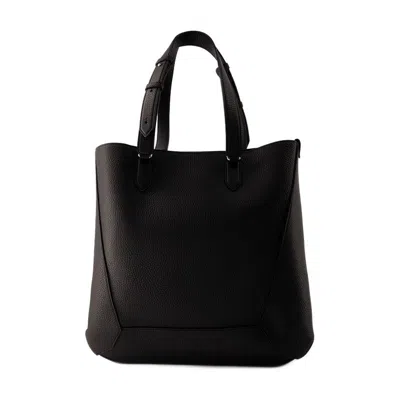 Alexander Mcqueen The Edge Medium Leather Tote Bag In Black