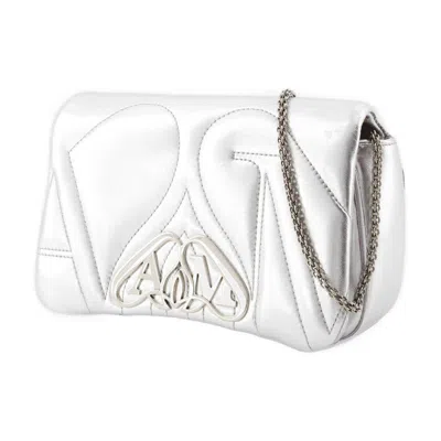 Alexander Mcqueen Alexander Mc Queen Seal Leather Shoulder Bag In Light Silver