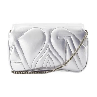 Alexander Mcqueen Alexander Mc Queen Seal Leather Shoulder Bag In Light Silver