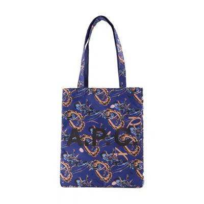 Apc A.p.c. Lou Reversible Shopper Bag In Blue