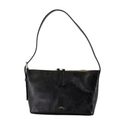 Apc Vera Textured Shoulder Bag With Adjustable Strap In Black
