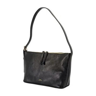 Apc Vera Textured Shoulder Bag With Adjustable Strap In Black