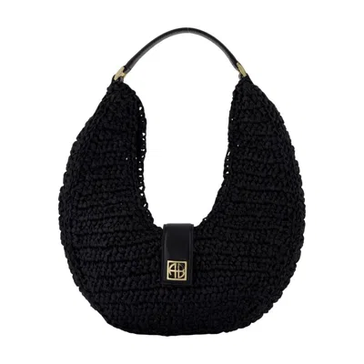 Anine Bing Lou Monogram Shoulder Bag In Black