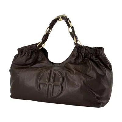 Anine Bing Medium Shopper Bag With Gathered Top Edge In Brown