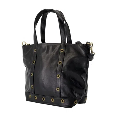 Vanessa Bruno Small Eyelet-detail Tote Bag In Black