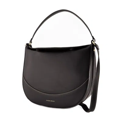 Vanessa Bruno Large Top Handle Curved Shoulder Bag In Black