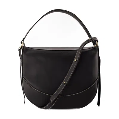 Vanessa Bruno Large Top Handle Curved Shoulder Bag In Black