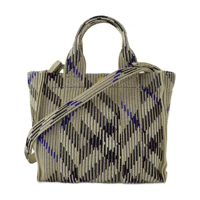 Burberry Embroidered Fabric Check Mini Handbag In Green