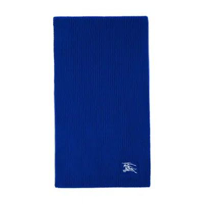 Burberry Mu Ribbed Scarf In Blue