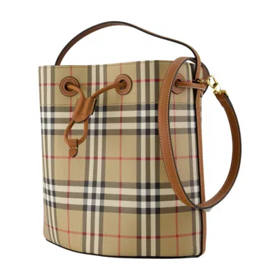Burberry Ll Small Drawstring Purse In Brown