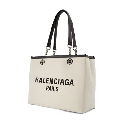 Balenciaga Small Duty Free Canvas Tote Bag In Sand
