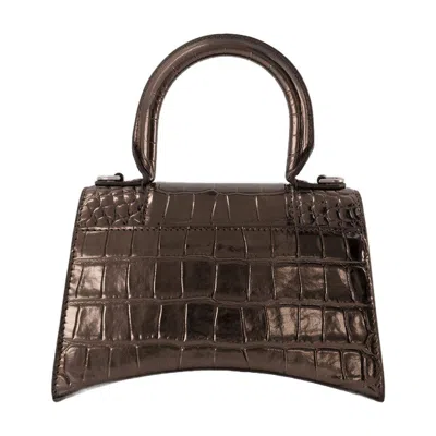 Balenciaga Metallic Calfskin Leather Hourglass Xs Bag In Gray