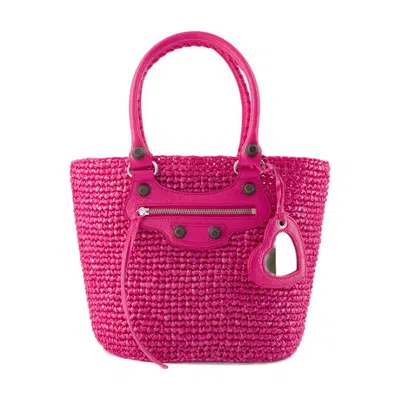 Balenciaga Le Cagole Medium Basket Top-handle Bag In Pink