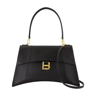 Balenciaga Hourglss Soft Medium Purse In Black