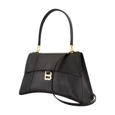 Balenciaga Hourglss Soft Medium Purse In Black