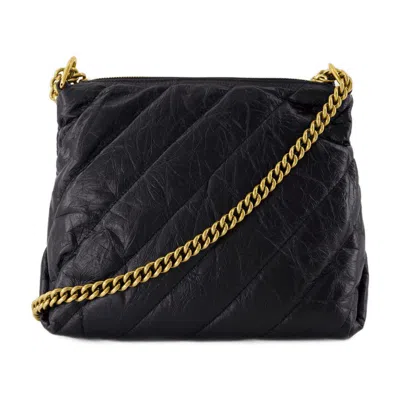 Balenciaga Crush Small Shoulder Bag In Black