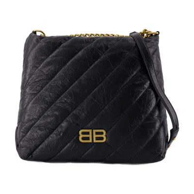 Balenciaga Crush Small Shoulder Bag In Black
