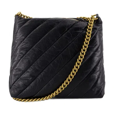 Balenciaga Crush Small Shoulder Bag In Black