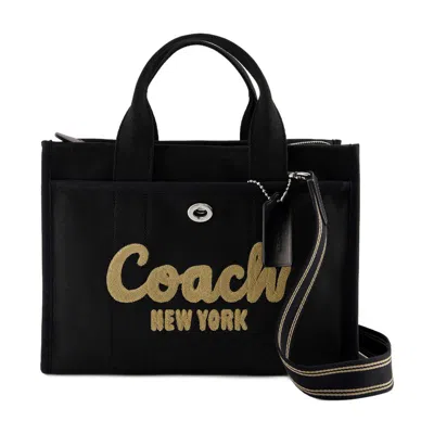 Coach Field Logo-appliqué Tote Bag In Black