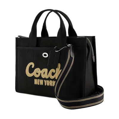 Coach Field Logo-appliqué Tote Bag In Black