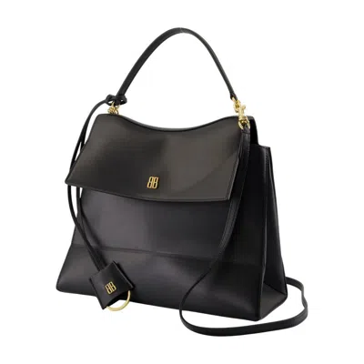 Balenciaga Medium Nano Leather Shoulder Bag In Black