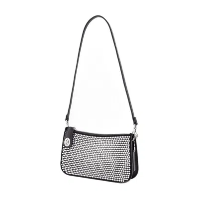 Coach Penn Schultertasche Mit Kristallen In Black