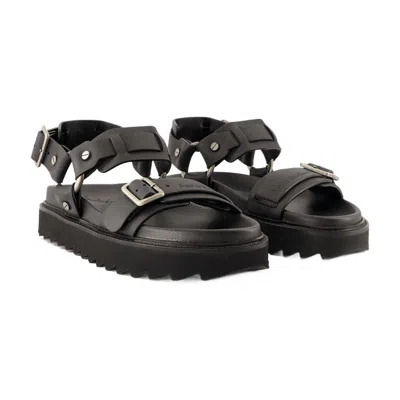 Acne Studios 30mm Leather Buckle Strap Sandals In Black