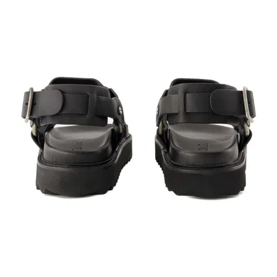 Acne Studios 30mm Leather Buckle Strap Sandals In Black