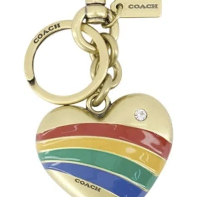 Coach Heart Keyring In Multi