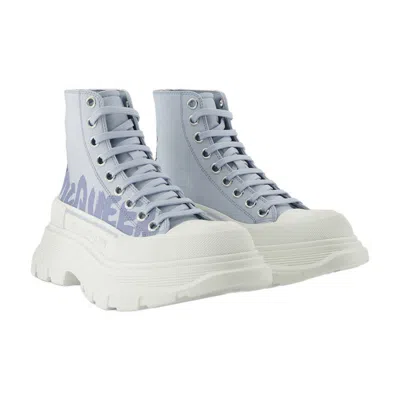 Alexander Mcqueen High-top Sneakers Smooth Lambskin Rubber Sole In Multi