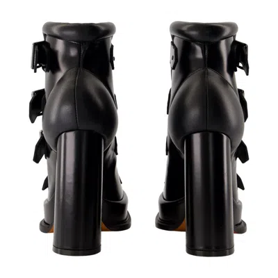 Alexander Mcqueen Caged 120 Leather Platform Sandals In Black