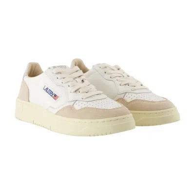 Autry White Leather And Suede Sneakers In White
