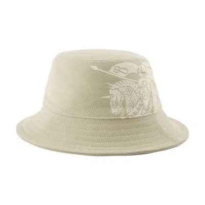Burberry Ekd Twill Bucket Hat In Gray