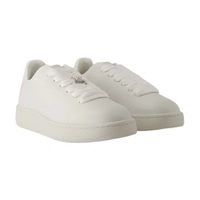 Burberry Low-top Sneakers In Box Leather In White