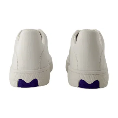 Burberry Low-top Sneakers In Box Leather In White
