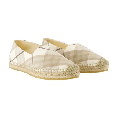 Burberry Women Embroidered Canvas Mews Check Espadrilles In Multi
