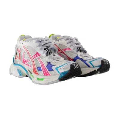 Balenciaga Mesh And Nylon Multicolor Worn-out Effect Runner Sneakers Shoes In Multi