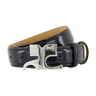 Courrèges Ac 25mm Belt Courreges Leather Black In Black