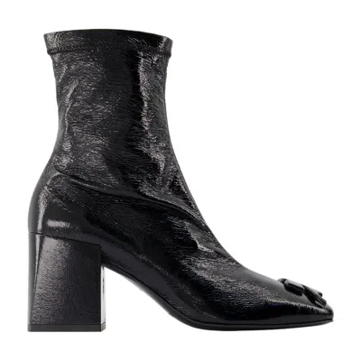 Courrèges Block Heel Ankle Boots With Crease Effect In Multi