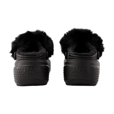 Crocs Stomp Lined Mules In Black