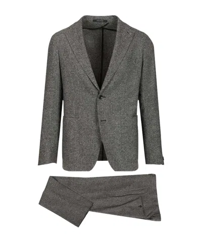 Tagliatore Two Piece Tweed Montecarlo Suit In Gray