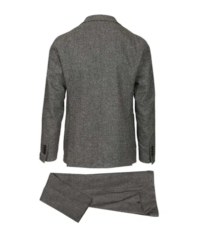Tagliatore Two Piece Tweed Montecarlo Suit In Gray