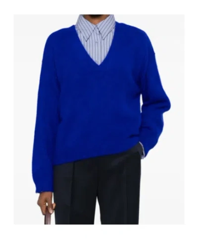 Bellerose Long-sleeved V-neck Sweater In Blue
