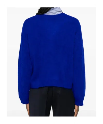Bellerose Long-sleeved V-neck Sweater In Blue