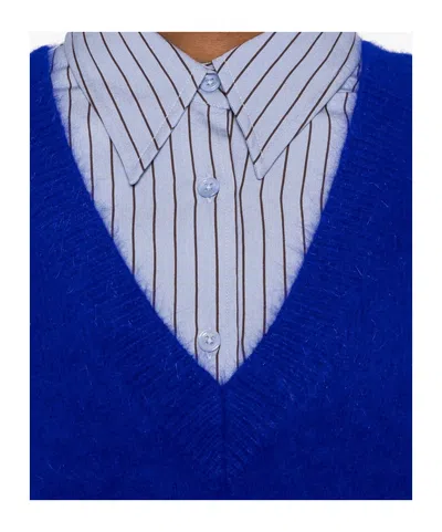 Bellerose Long-sleeved V-neck Sweater In Blue