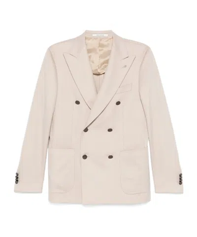 Tagliatore Long-sleeved Suit Jacket In Neutral