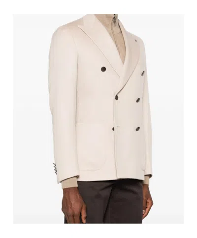 Tagliatore Long-sleeved Suit Jacket In Neutral