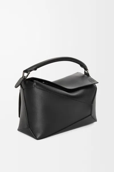 Loewe `puzzle Edge` Medium Bag In Black