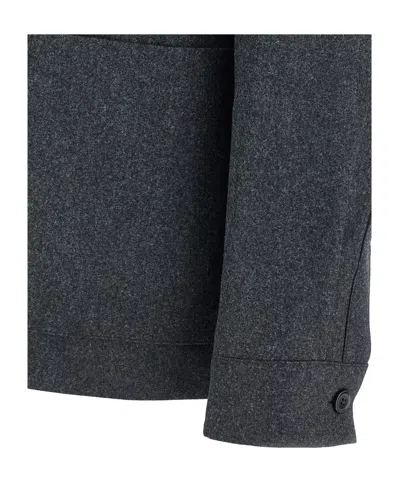 Zegna Wool Jacket Featuring Long Sleeves And Pockets In Gray