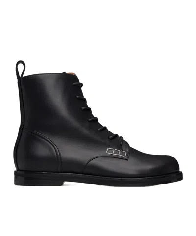 Jw Anderson Lace-up Leather Boots In Black